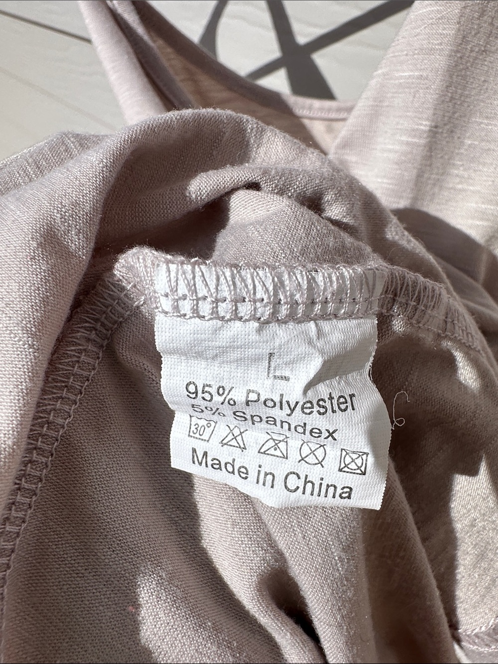 Women's Beige Tank Cami Top - Lightweight Spaghetti Strap - Picture 2 of 4